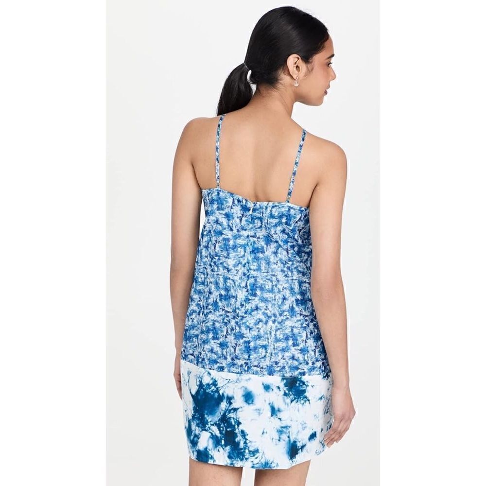 NWT AMUR Aminah Halter Dress in Mykonos Blue Brushstrokes, Size 2 - Picture 6 of 16
